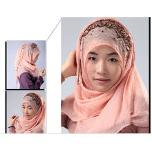 Good Quality Beaded Hijab Muslim Scarf Islamic Turban